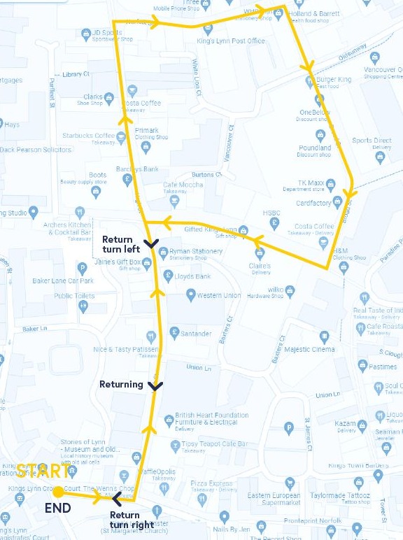 Procession route