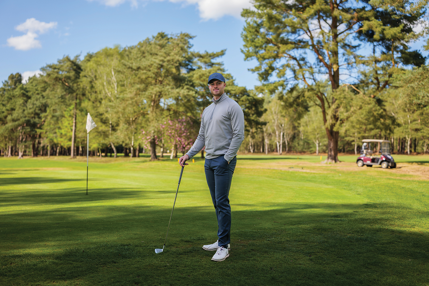 Past student on a golf course